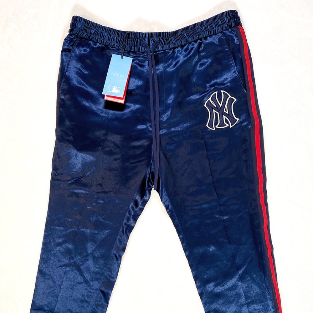 Gucci Men's Blue Ny Yankees Edition Patch Lounge Pants